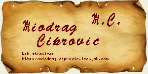 Miodrag Ćiprović vizit kartica